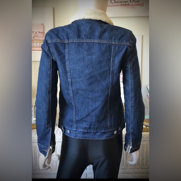 Levi's Denim Jacket Cotton Sherpa Lining multiple pockets Blue wash size XS NWOT - Picture 3 of 12
